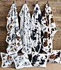 Color:Chocolate/White - Image 5 - Indigo Hill by HiEnd Accents Elsa Cowhide Print Campfire Sherpa Cozy Throw Set