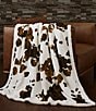 Color:Chocolate/White - Image 1 - Indigo Hill by HiEnd Accents Elsa Cowhide Print Campfire Sherpa Throw