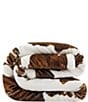 Color:Chocolate/White - Image 3 - Indigo Hill by HiEnd Accents Elsa Cowhide Print Campfire Sherpa Throw