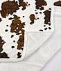 Color:Chocolate/White - Image 5 - Indigo Hill by HiEnd Accents Elsa Cowhide Print Campfire Sherpa Throw