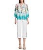 Intro Aimee Solid Suave Knit Straight Leg Tummy Control Coconut Button Hem Pull-On Pants - Image 5