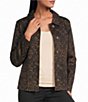 Intro Animal Print Point Collar Long Sleeve Button Front Jacket - Image 1