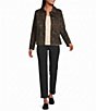 Intro Animal Print Point Collar Long Sleeve Button Front Jacket - Image 3