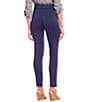 Color:Industrial Blue - Image 2 - Bella Solid Double Knit Slim Her Straight Leg Pants