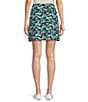 Color:Ebony Black/Tropical Print - Image 2 - Cellie Love The Fit Stretch Knit Jersey Tropical Print Pull-On A-Line Skort