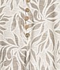 Intro Cotton Slub Jersey Abstract Leaf Print V-Neck Short Sleeve Tee Top, Color:Sand Abstract Leaf Print - Image 4