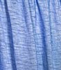 Color:Cornflower Blue - Image 3 - Cotton Slub Knit Jersey Henley V-Neck Short Tiered Midi Dress