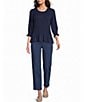 Intro Crew Neck 3/4 Sleeve Peplum Top - Image 3