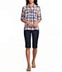 Intro Dahlia Solid Pull-On Skimmer Denim Shorts - Image 5