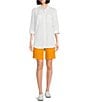 Color:Blazing Orange - Image 3 - Daisy High Waisted Pull-On Bermuda Shorts
