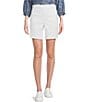 Color:Bright White - Image 1 - Daisy High Waisted Stretch Denim Pull-On Shorts