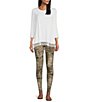 Color:Sand Distress - Image 3 - Distressed Print Love the Fit Tummy Control Leggings