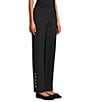Intro Double Knit Straight Leg Traveler Pull-On Ankle Pants, Color:Ebony Black - Image 3