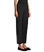 Intro Double Knit Straight Leg Traveler Pull-On Ankle Pants, Color:Ebony Black - Image 3