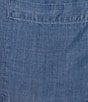 Intro Elara Embroidered Hem Drawstring Tie Pull-On Denim Capri Pants - Image 4