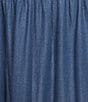 Intro Eloise Tiered A-Line Midi Pull-On Skirt, Color:Medium Blue Wash - Image 4
