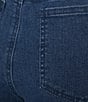 Intro Straight Leg Denim Tulip Eyelet Embroidered Frayed Hem Pull-On Ankle Pants, Color:Tidal Wash - Image 4