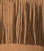 Intro Faux Suede Fringe Point Collar Long Sleeve Jacket - Image 4
