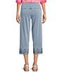 Intro Knit Denim Wash Schiffli Hem Pull-On Pants - Image 2
