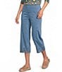 Intro Knit Denim Wash Schiffli Hem Pull-On Pants - Image 5