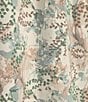 Intro Knit Jersey Vine Print Crew Neck Elbow Puff Sleeve Top, Color:Marshmellow - Image 3