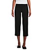 Color:Ebony Black - Image 1 - Laura Breeze Stretch Ponte High Waisted Tummy Control Slim Straight Pants