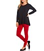 Color:Jester Red - Image 3 - Laura Double Knit Pull-On Leggings