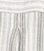 Intro Linen Blend Coordinating Stripe Point Collar Elbow Sleeve Button Front Camp Shirt - Image 4