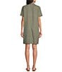 Intro Linen-Blend Point Collar Sleeveless Button-Front Shirtdress - Image 2