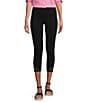 Color:Ebony Black - Image 1 - Love The Fit Embellished Hem Knit Jersey Capri Leggings
