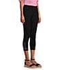 Color:Ebony Black - Image 3 - Love The Fit Embellished Hem Knit Jersey Capri Leggings