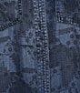 Intro Lyocell Slub Abstract Print Point Collar Long Roll-Tab Sleeve Shirt, Color:Medium Blue Wash - Image 5