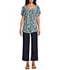 Intro Mae Relaxed Pull-On Crop Pants, Color:Dark Wash - Image 3