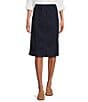 Intro Nia Denim Tummy Control Waist Pull-On Pencil Skirt, Color:Dark Wash - Image 1