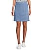 Color:Freedom Light Wash - Image 1 - Stretch Denim Panel Pull-On Skort