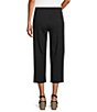 Intro Petite Size Aimee Solid Suave Knit Straight Leg Tummy Control Coconut Button Hem Pull-On Pants - Image 2