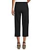 Intro Petite Size Aimee Solid Suave Knit Straight Leg Tummy Control Coconut Button Hem Pull-On Pants - Image 2
