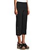 Intro Petite Size Aimee Solid Suave Knit Straight Leg Tummy Control Coconut Button Hem Pull-On Pants - Image 3