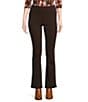 Intro Petite Size Bella Double Knit Boot Leg Pull-On Pants, Color:Espresso Roast - Image 1