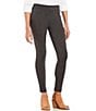 Color:Charcoal Heather - Image 1 - Petite Size Bella Solid Double Knit Slim Her Leggings