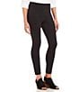 Color:Ebony Black - Image 1 - Petite Size Bella Solid Double Knit Slim Her Leggings