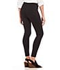 Color:Ebony Black - Image 2 - Petite Size Bella Solid Double Knit Slim Her Leggings