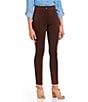 Intro Petite Size Bella Solid Double Knit Slim Her Straight Leg Pants - Image 1