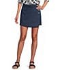 Intro Petite Size Dahlia Solid Denim Wrap Skort - Image 1