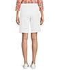Color:Bright White - Image 2 - Petite Size Daisy High Waisted Pull-On Stretch Bermuda Shorts