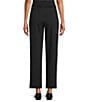 Intro Petite Size Double Knit Straight Leg Traveler Pull-On Ankle Pants, Color:Ebony Black - Image 2