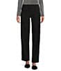 Intro Petite Size Flocked Love The Fit Tummy Control Straight Leg Pull-On Pants, Color:Ebony Black Dot/Flocked Print - Image 1