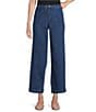 Intro Petite Size Kendall Freedom Denim Relaxed Cropped Pants, Color:Medium Wash - Image 1