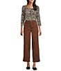 Intro Petite Size Kendall Solid Relaxed Cropped Pants, Color:Cappuccino - Image 3