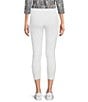 Color:Bright White - Image 2 - Petite Size Knit Jersey Love The Fit Pull-On Embroidered Hem Capri Pants